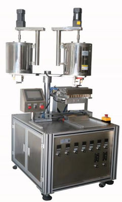 Máquina de enchimento automática de brilho labial de cor prateada 12 furos Máquina de enchimento automática de batom de barril duplo