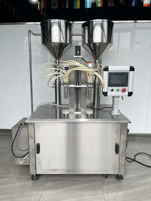Máquina de preenchimento por parafusos de aquecimento de creme de batom de duas cores de grande capacidade